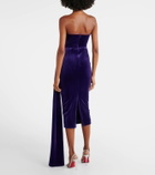 Alex Perry Draped velvet corset gown