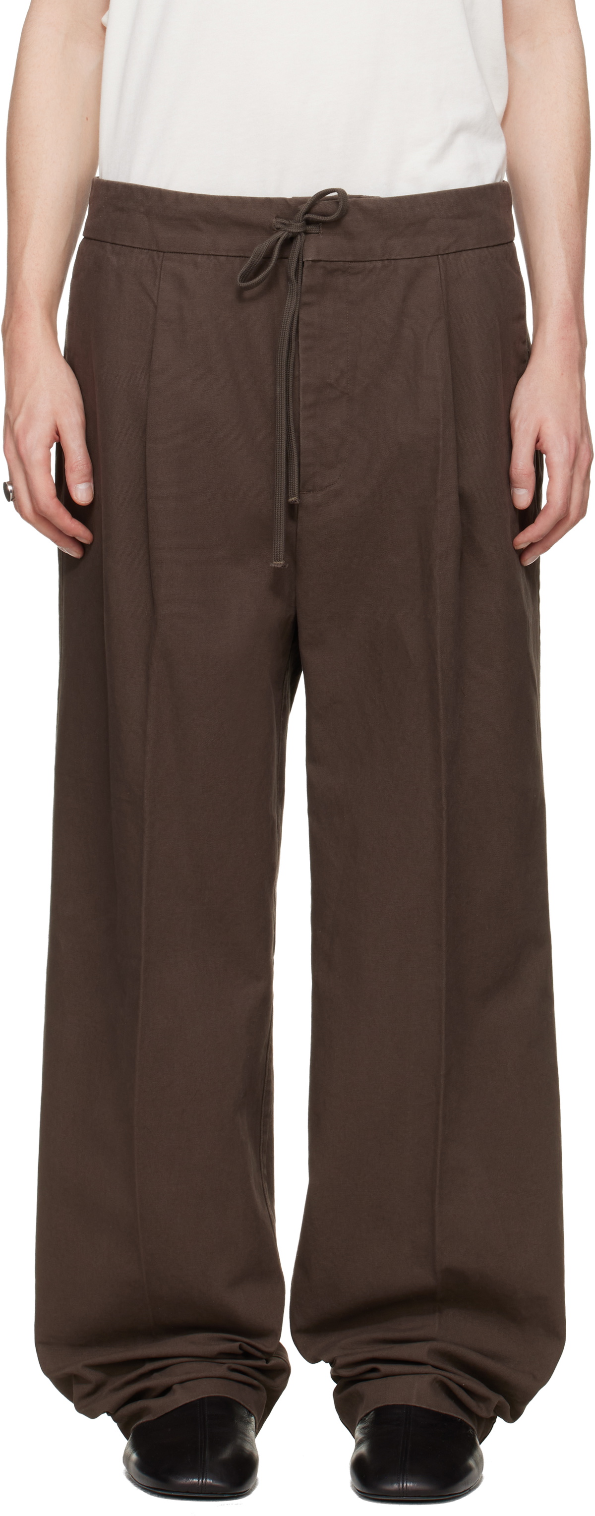 Fear of God ESSENTIALS Brown Pleat Front Trousers