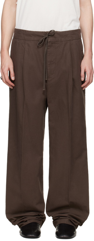 Photo: Fear of God ESSENTIALS Brown Pleat Front Trousers