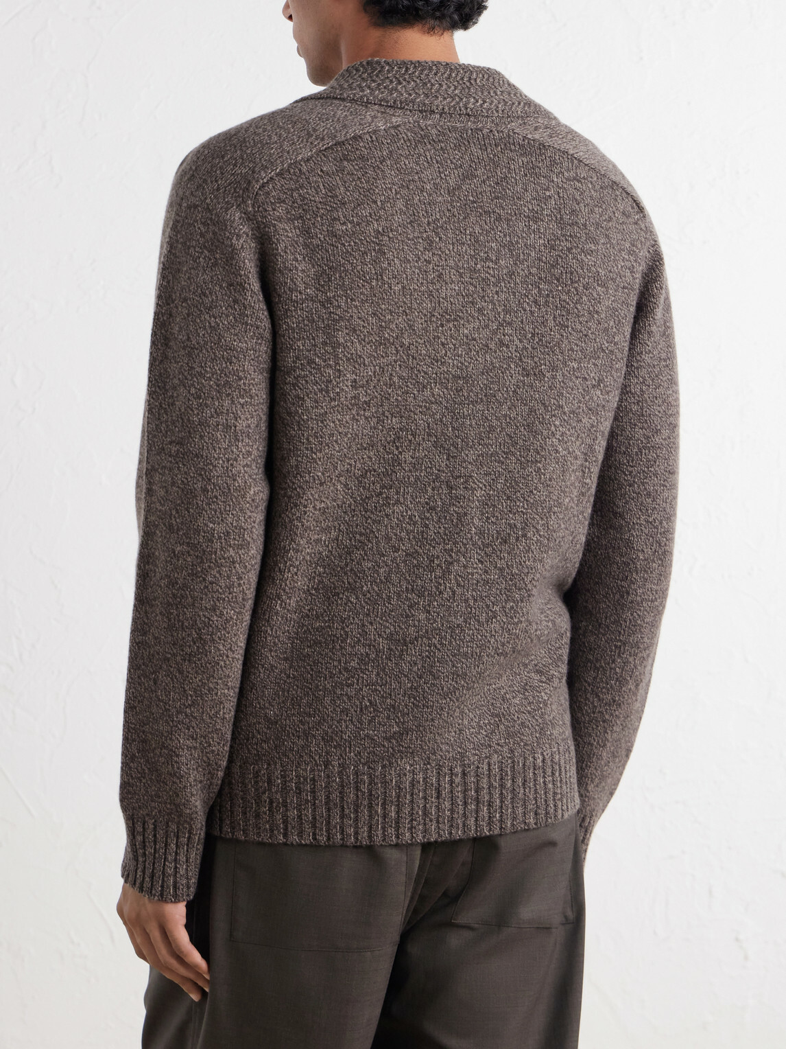 Altea - Shawl-Collar Wool and Cashmere-Blend Cardigan - Brown