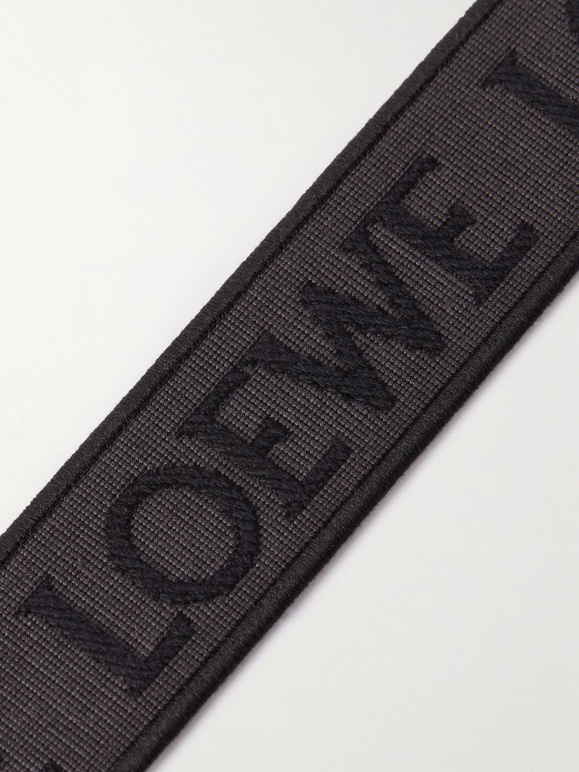 LOEWE Anagram leather-trimmed canvas-jacquard bag strap