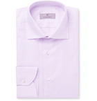 Canali - Lilac Pin-Dot Cotton-Jacquard Shirt - Men - Purple