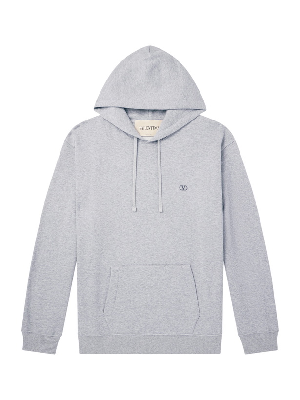 Photo: Valentino Garavani - Vlogo Signature Cotton Hoodie - Gray