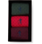 London Sock Co. - Three-Pack Polka-Dot Stretch Cotton-Blend Socks - Multi