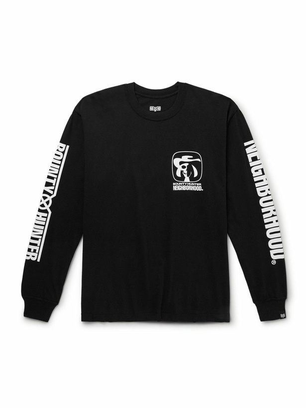 Photo: Neighborhood - Bounty Hunter Logo-Print Cotton-Jersey T-Shirt - Black