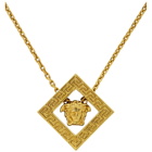 Versace Gold Rhombus Pendant Necklace