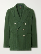 Drake's - Games Double-Breasted Linen Blazer - Green