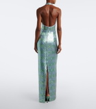 Markarian Nerine gingham sequined gown