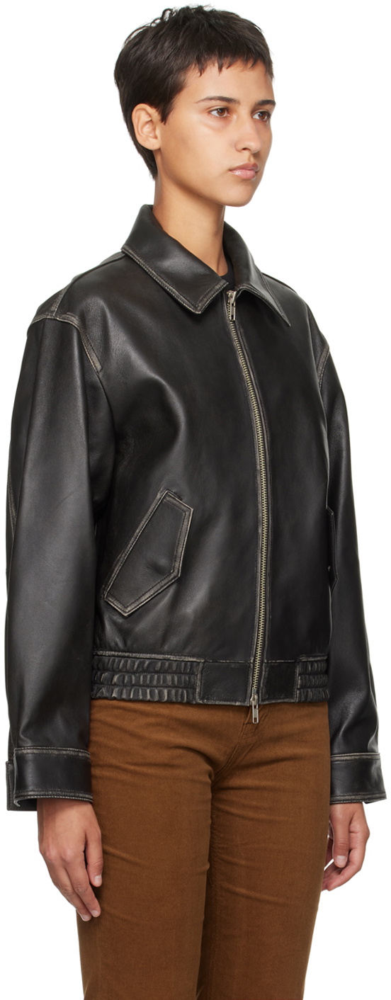 Dunst Black Brushed Leather Jacket Dunst