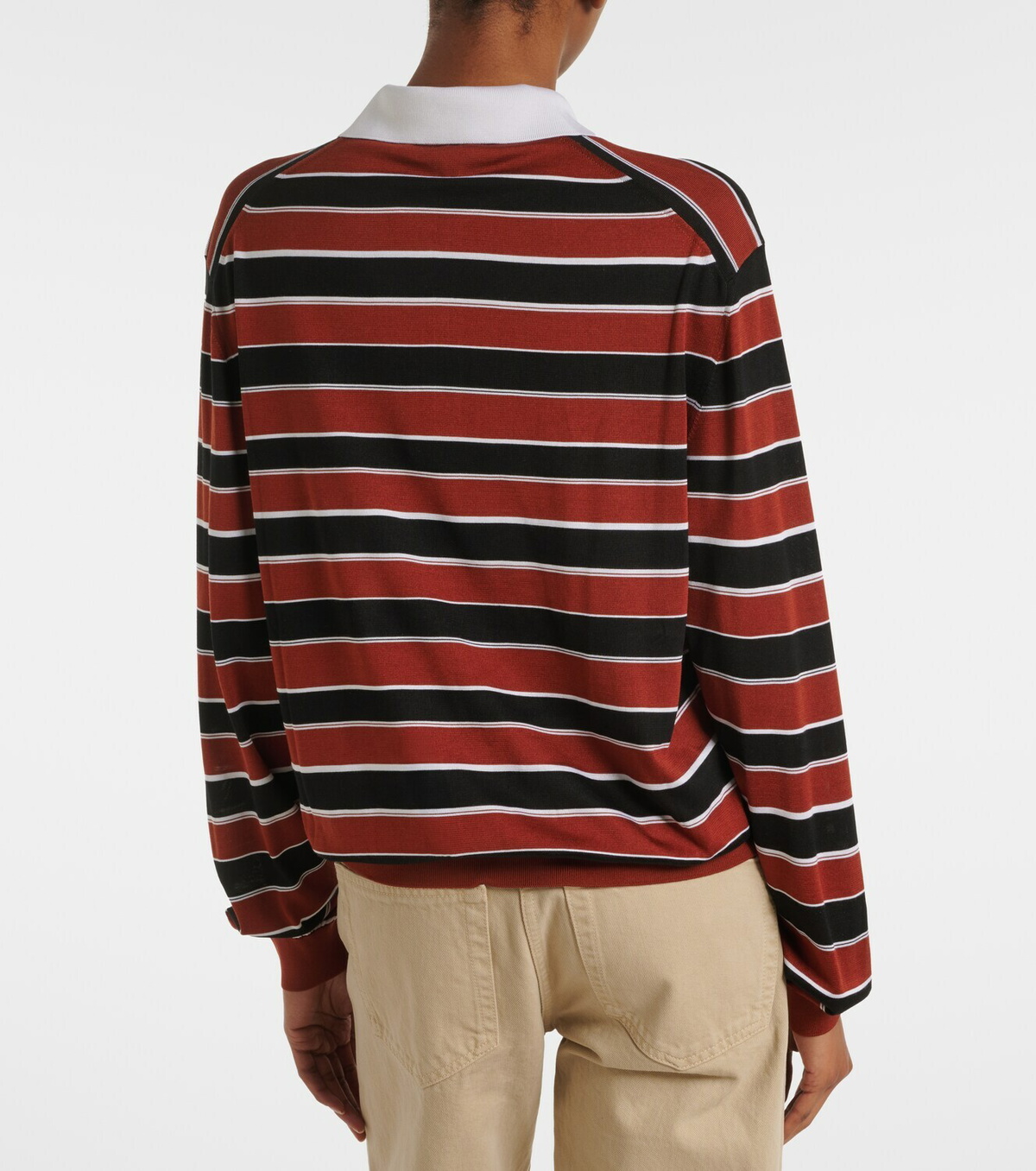 Prada Striped silk polo shirt