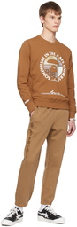 AAPE by A Bathing Ape Brown Embroidered Lounge Pants