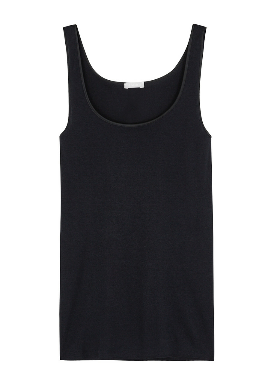 Hanro Seamless Cotton Tank Black