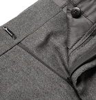 TOM FORD - Grey Birdseye Wool and Silk-Blend Flannel Suit Trousers - Gray