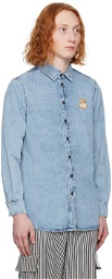 Moschino Blue Patch Denim Shirt