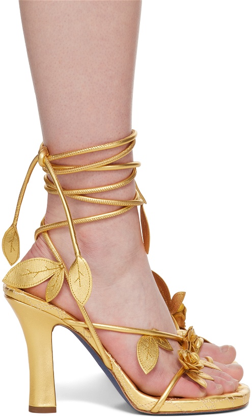 Photo: Burberry Gold Ivy Flora Heeled Sandals