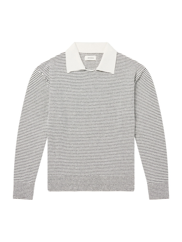 Photo: mfpen - Charming Striped Wool Polo Sweater - Gray