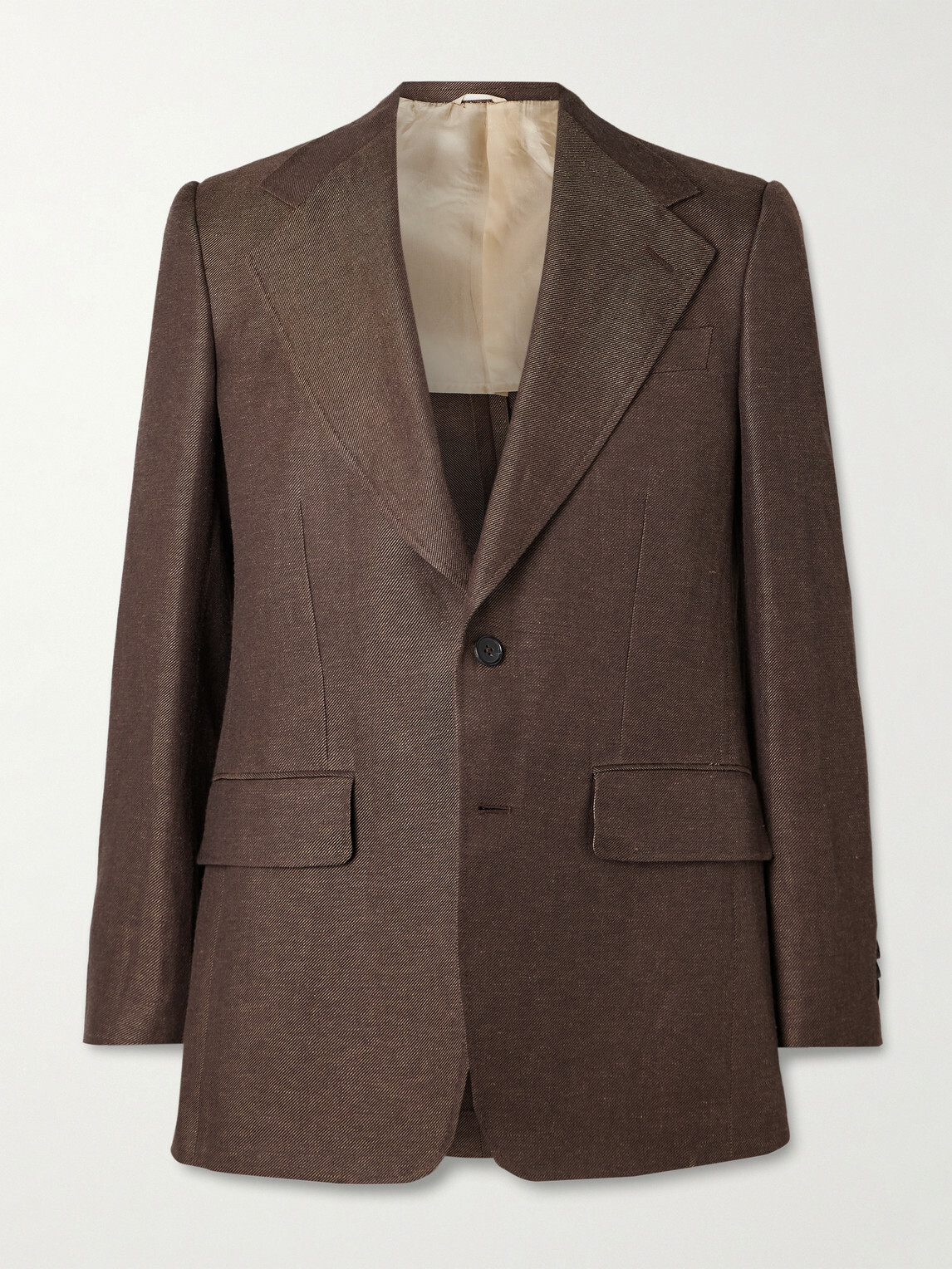 Husbands - Wool and Linen-Blend Twill Suit Jacket - Brown