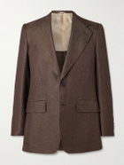 Husbands - Wool and Linen-Blend Twill Suit Jacket - Brown