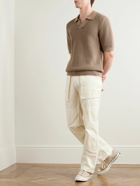 Sunspel - Honeycomb-Knit Cotton Polo Shirt - Brown