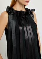 Simone Rocha Unbounded Ribbon Floral-jacquard Midi Dress Black