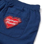 Human Made - Logo-Embroidered Printed Cotton-Twill Drawstring Shorts - Blue