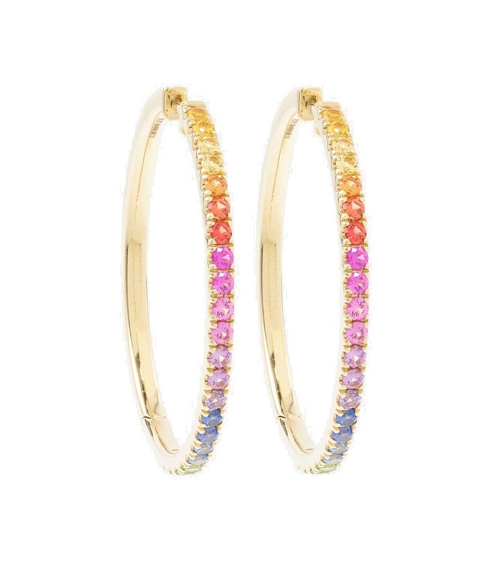 Photo: Robinson Pelham Giant Orb 14kt gold hoop earrings with sapphires