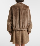 Brunello Cucinelli Cashmere-trimmed shearling bomber jacket