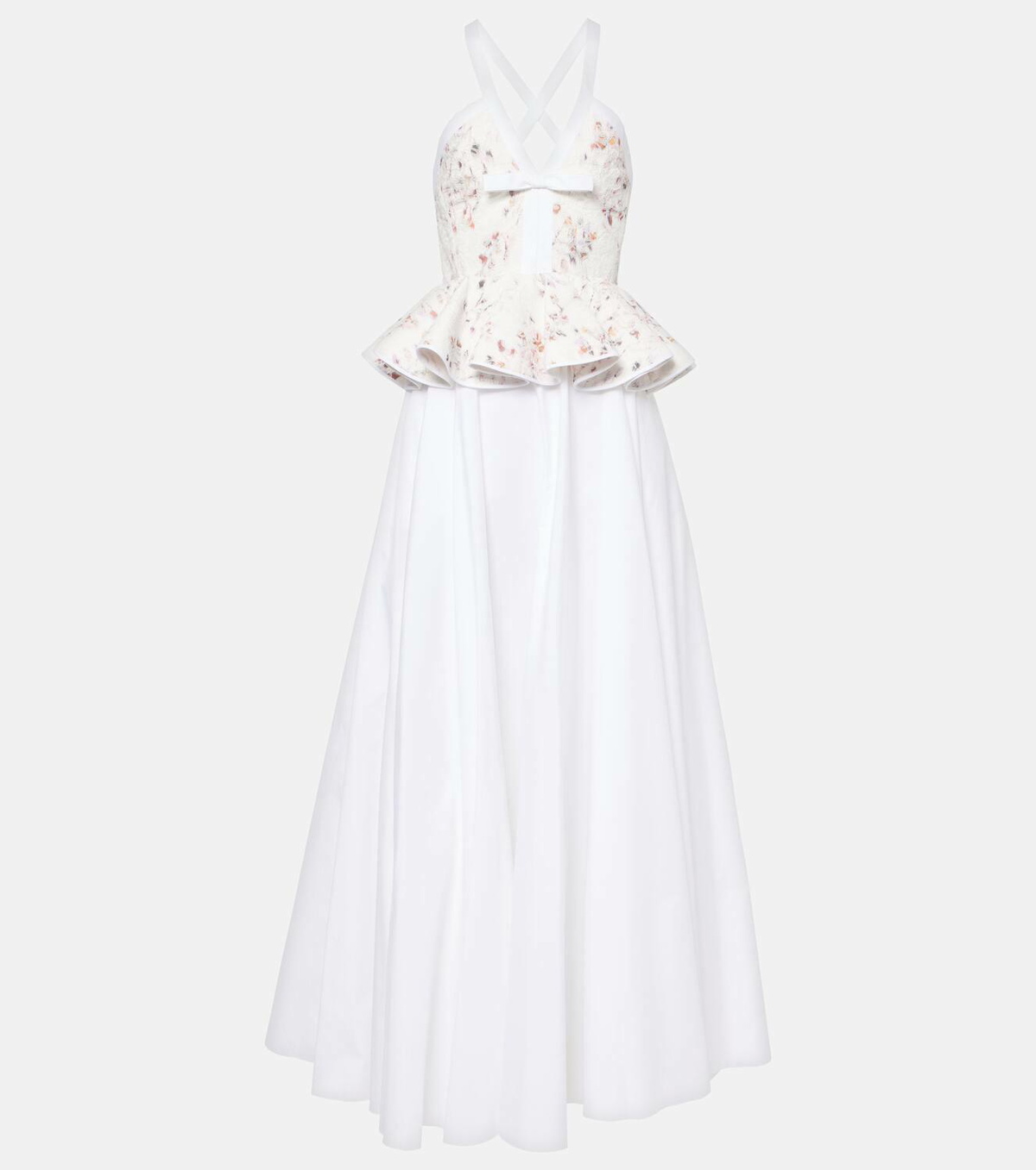 Giambattista Valli Ruffled floral lace gown