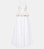 Giambattista Valli Ruffled floral lace gown