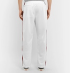 Needles - Embroidered Striped Satin-Jersey Track Pants - White