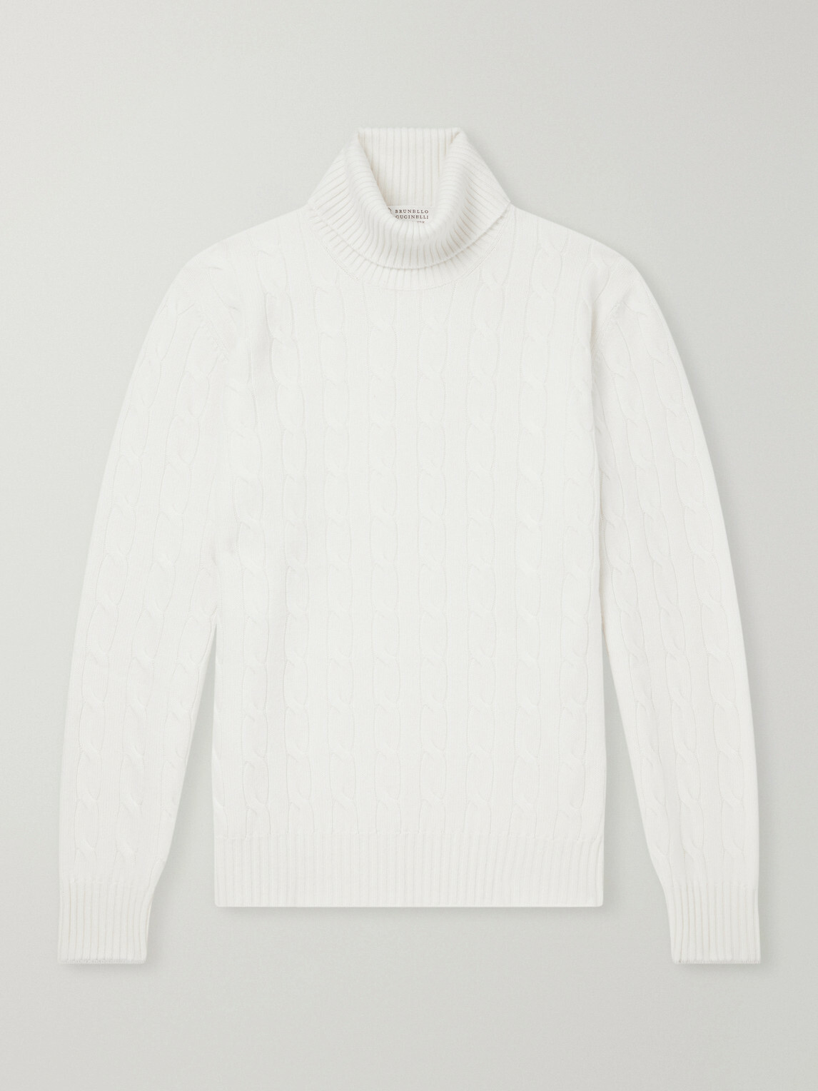 Brunello Cucinelli - Cable-Knit Cashmere Rollneck Sweater - Neutrals