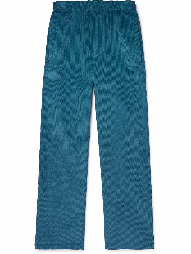 Photo: Marni - Straight-Leg Striped Cotton-Corduroy Trousers - Blue