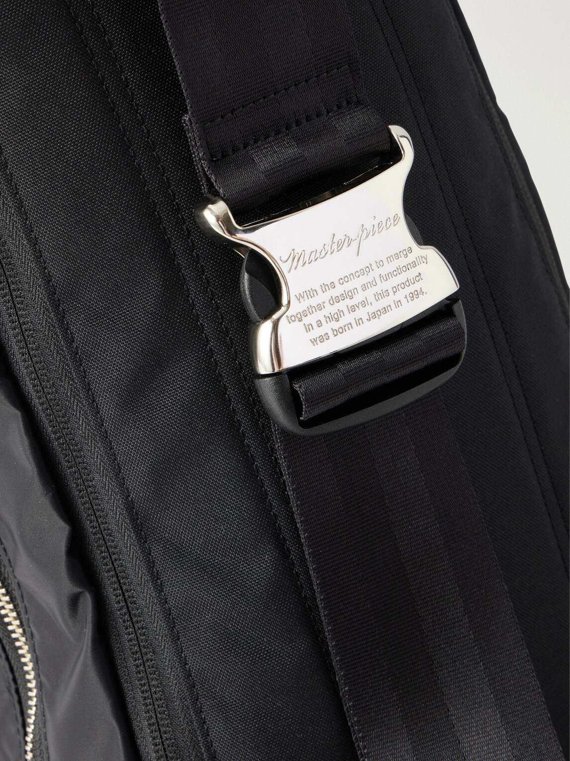 Master-Piece - Lightning Leather-Trimmed Shell Sling Backpack