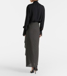 Tom Ford Polka-dot silk midi skirt