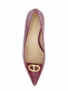 TwinSet Bordeaux Pumps With Low Stiletto Heel And Embissed Crocodile Effect In Leather Woman