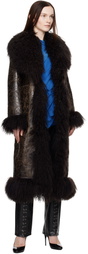 Saks Potts Brown Bonna Shearling Coat