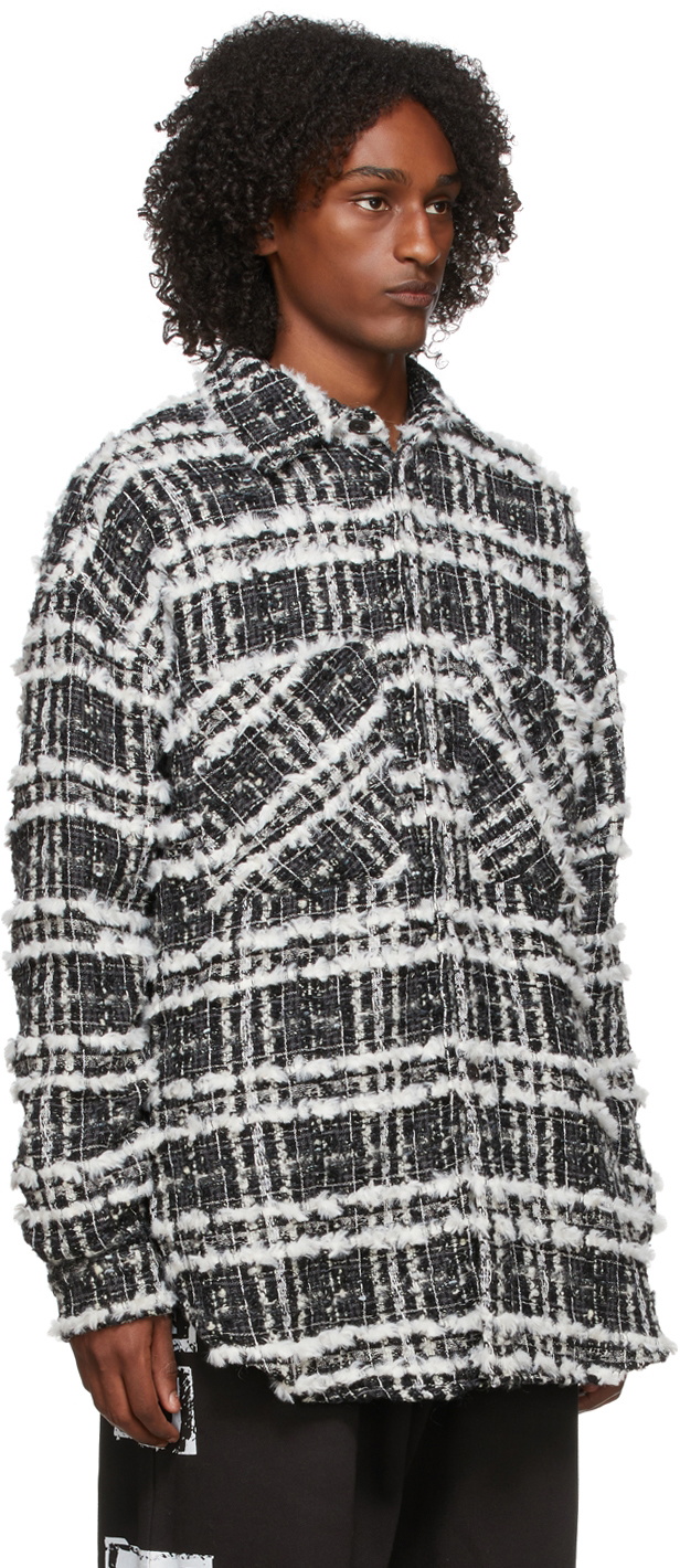 Faith Connexion Black & White Check Tweed Shirt Faith Connexion
