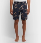 Desmond & Dempsey - Printed Cotton Pyjama Shorts - Navy