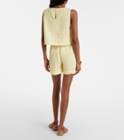 Asceno Gingham linen and cotton shorts