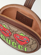 GUCCI - Printed Leather-Trimmed Monogrammed Coated-Canvas Coin Wallet