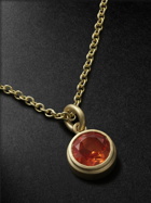 42 Suns - Medium 14-Karat Gold Laboratory-Grown Sapphire Pendant Necklace