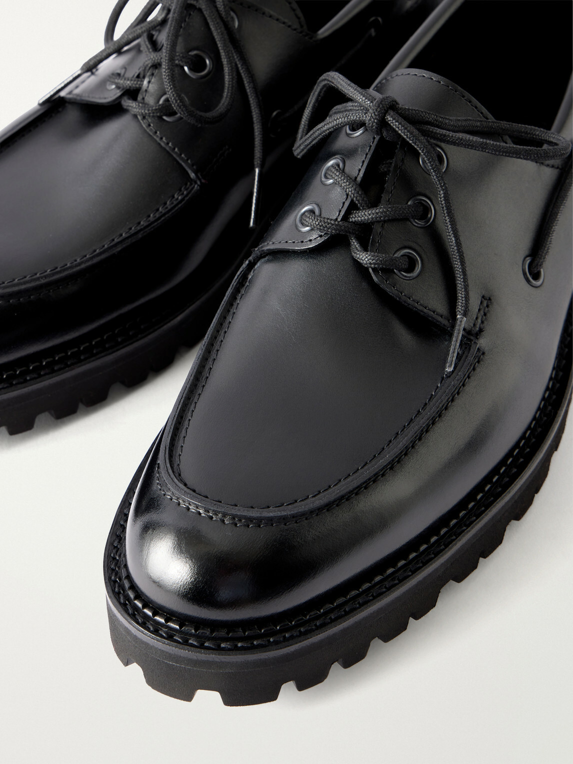 John Lobb - Tide Leather Boat Shoes - Black
