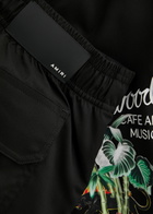 Amiri Logo Printed Shell Swim Shorts Black