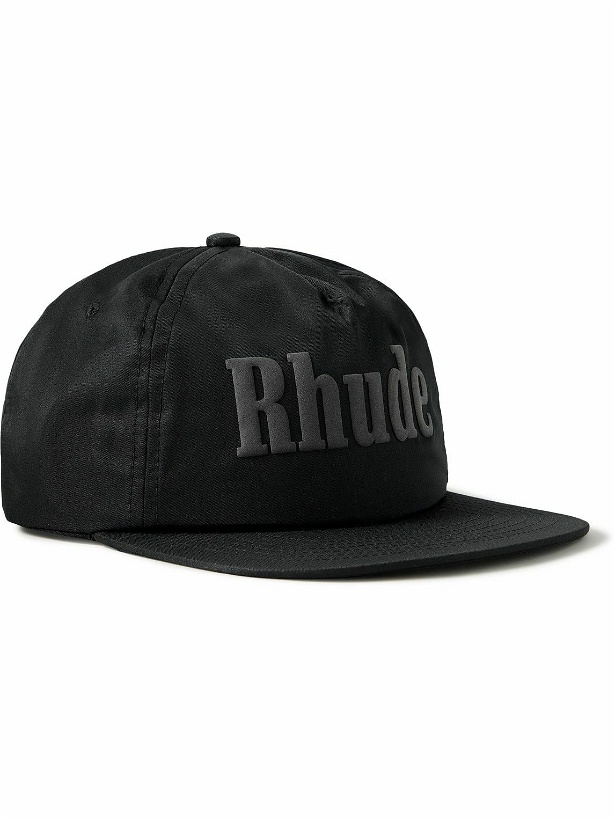 Photo: Rhude - Logo-Flocked Satin Trucker Cap