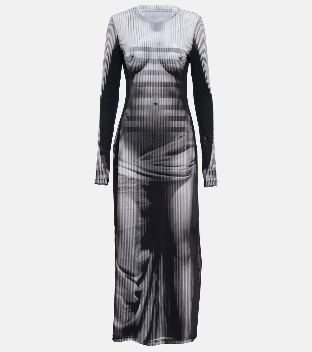 Y/Project - x Jean Paul Gaultier Body Morph mesh maxi dress