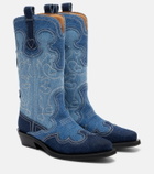 Ganni Denim cowboy boots