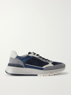 Brunello Cucinelli - Leather and Suede Sneakers - Blue