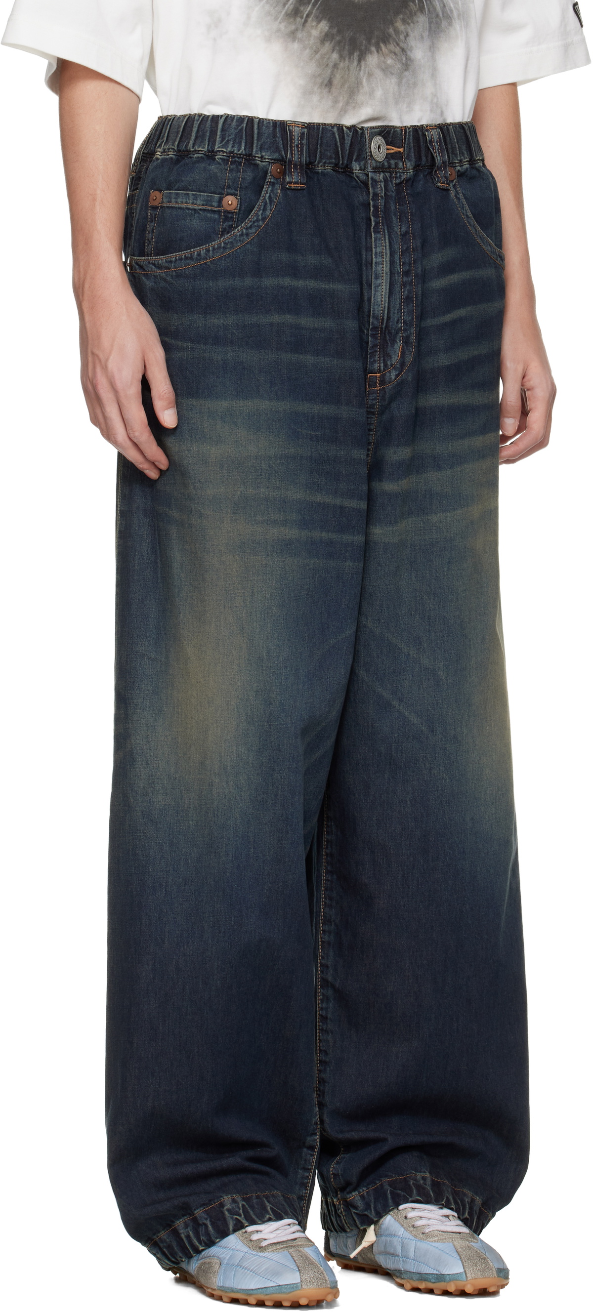 Maison MIHARA YASUHIRO Blue Light Denim Wide Jeans