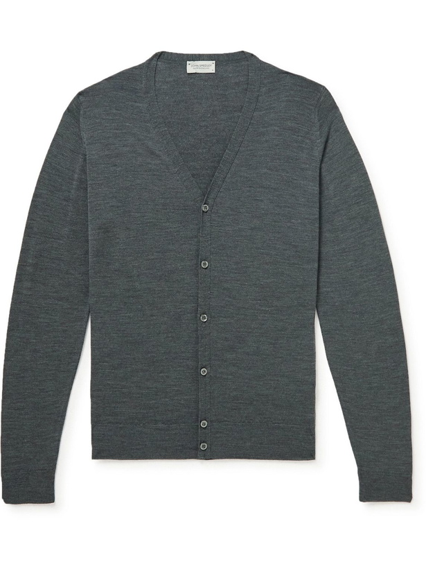 Photo: John Smedley - Classic Petworth Slim-Fit Merino Wool Cardigan - Gray