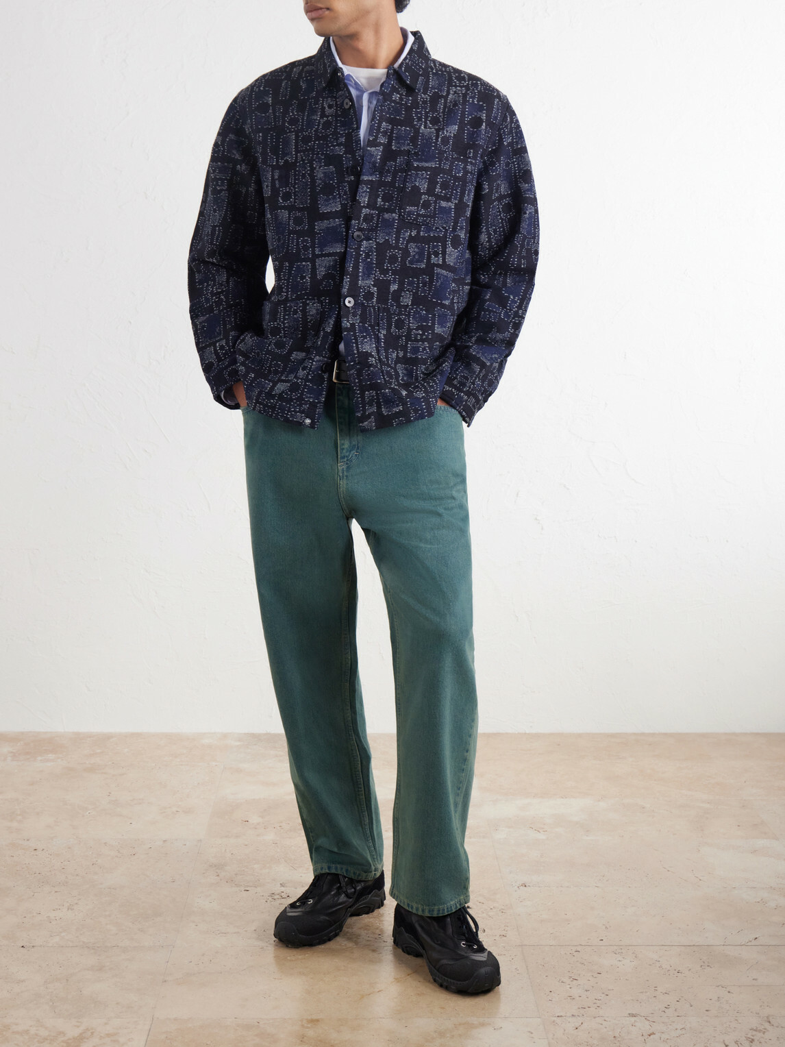 Folk - Assembly Jacquard Cotton-Blend Jacket - Blue